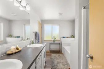 Large bathroom off of Primary