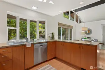 This set up is a dream for a cook who wants to be part of the party!