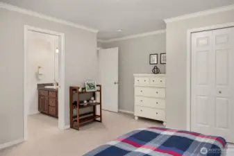 Upper level bedroom number four also connects to the dual access full bathroom. So convenient!
