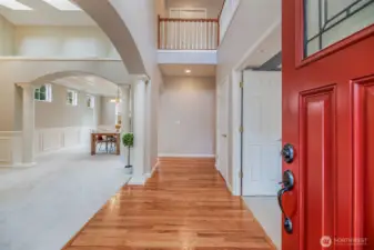 Let's head inside - office/4th bedroom on right, formal LR & DR on left