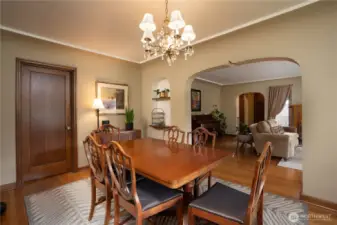 Arches and coves and mahogany, oh my!  Simply stunning.