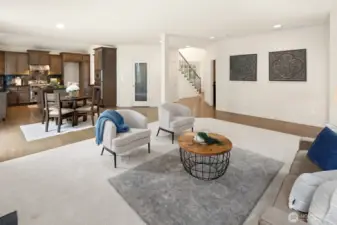 Open and bright floor plan with a perfectly neutral palette!