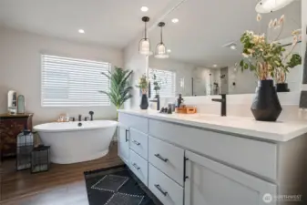 Double sink long vanity.