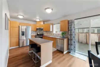 Casual dining space at kitchen island.