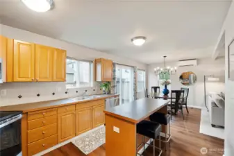 Open kitchen perfect for gatherings.