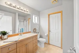 Primary bath with shower.