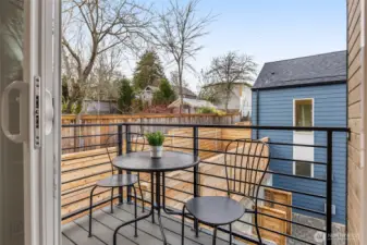 Deck access from the kitchen.