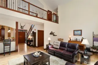 Living room flows nicely to the kitchen.