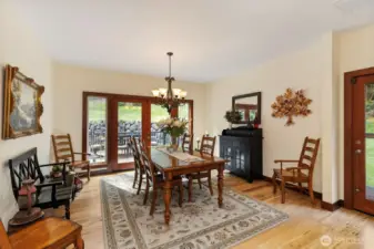 Formal Dining room: room for a very large table, easy access to the back deck through the French doors.
