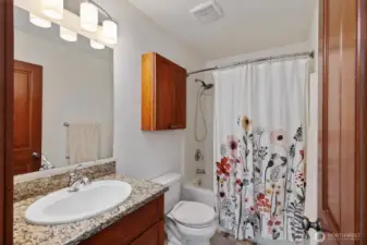 Full bath #1 of 2 on second floor.