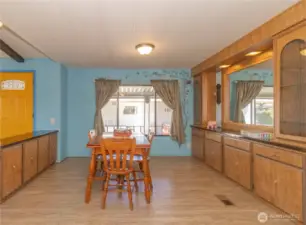 Dining area with built in storage