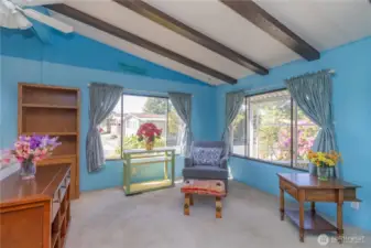 High ceilings and lots of windows for natural lighting