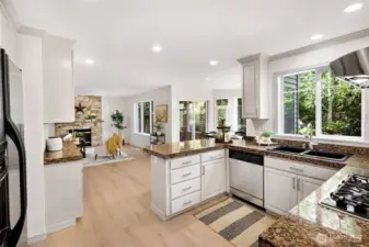Perfect open layout between kitchen, breakfast nook and addiotnal living room.