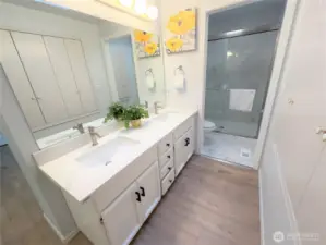 Renovated master bathroom