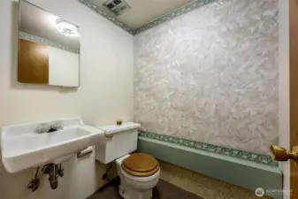 Half bath off rec room.