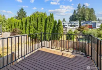 Main living level deck overlooking the yard