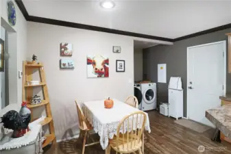 There is room for your dining table—perfect for casual meals or gatherings.