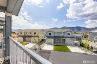 Peak-a-boo lake views from the private balcony.
