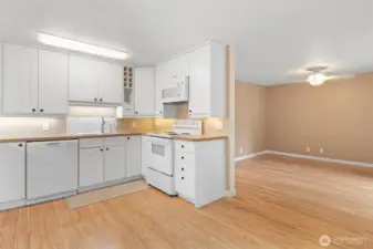 Kitchen and living room view