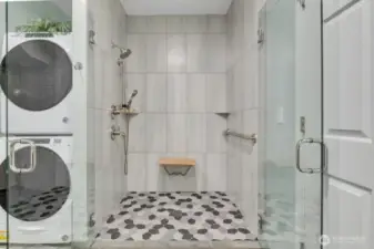 Don't miss the walk in shower in the mud room!