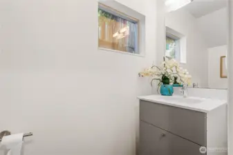 Half bath on level floor