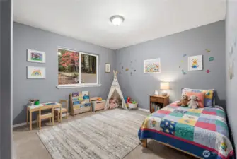 Bedroom 3 main level virtually staged