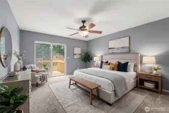 Virtually staged Primary bedroom