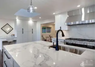 Extra deep flush mounted sink with touch Kohler faucet