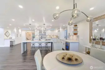 LED lighting, waterfall island, designer light fixtures