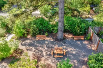 Park, picnic benches for Residents
