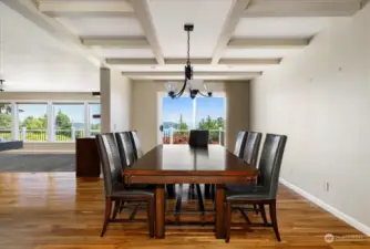 Huge dining area with slider to view deck