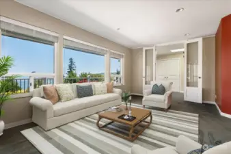 Family room or office space across the hall with great views too (Virtually staged)