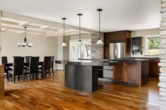 Custom touches,  beautiful hardwood flooring