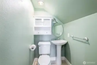 Half bath on upper floor