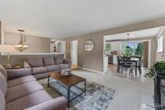 The living room is the center hub of this home