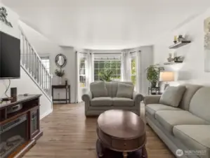 Living room off the front entrance of the home