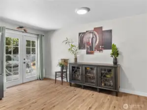 Additional space off the kitchen- for dining, buffet or even a coffee bar