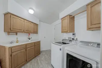 Laundry room with outside access.