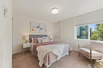 Second floor bedroom. The small door in the wall accesses a storage area.