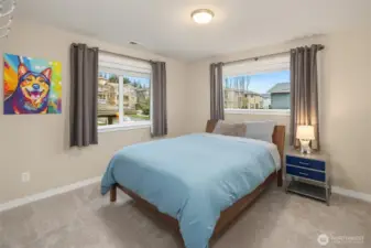 Corner bedroom with dual windows