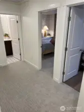 Model home upstairs hallway....specification and features may vary