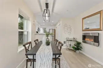 New light fixtures in dining room and bathrooms.