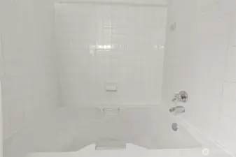 Huge soaking bath in master bathroom