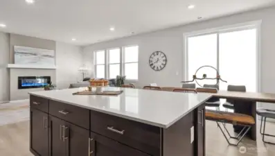 Kitchen open to dining area and great room making you always feel connected. Pictures are for representational purposes only, colors and features may vary.