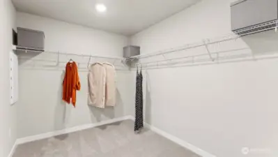 Exceptional space in the primary closet for your clothes now and those new clothes you've been wanting. Pictures are for representational purposes only, colors and features may vary.
