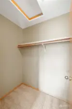 Walk-in closet off of primary