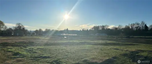 morning sun looking at the mountain tops