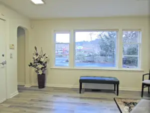 Entry living area view to Front Street