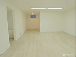 Lower rec-room area with 2 closet spaces