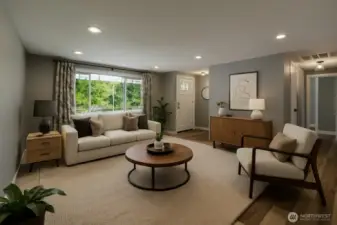 Virtually staged living room
